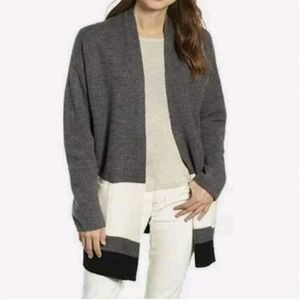 EILEEN FISHER Women Felted Merino Wool Long Kimono Cardigan Sweater Ash Sz S NWT